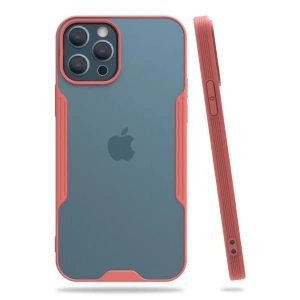 Hubrendy SH Newface Apple İphone 12 Pro Max Kılıf Platin Silikon - Pembe
