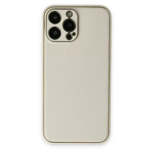 Hubrendy SH Newface Apple İphone 13 Pro Kılıf Coco Deri Silikon Kapak - Beyaz