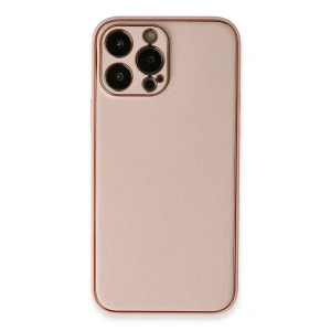 Hubrendy SH Newface Apple İphone 13 Pro Kılıf Coco Deri Silikon Kapak - Pembe