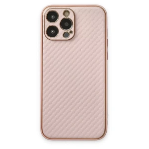 Hubrendy SH Newface Apple İphone 13 Pro Kılıf Coco Karbon Silikon - Pembe