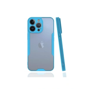 Hubrendy SH Newface Apple İphone 13 Pro Kılıf Platin Silikon - Mavi