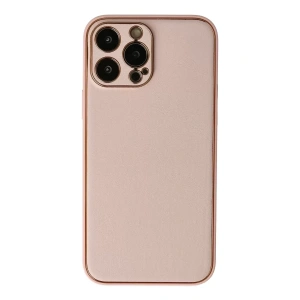 Hubrendy SH Newface Apple İphone 13 Pro Max Kılıf Coco Deri Silikon Kapak - Pudra