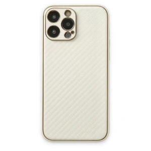 Hubrendy SH Newface Apple İphone 13 Pro Max Kılıf Coco Karbon Silikon - Beyaz