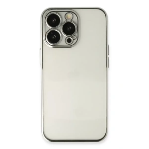 Hubrendy SH Newface Apple İphone 13 Pro Max Kılıf Razer Lensli Silikon - Gümüş