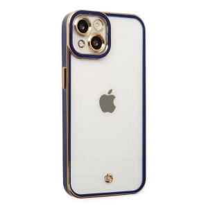 Hubrendy SH Newface Apple İphone 14 Plus Kılıf Liva Lens Silikon - Mavi