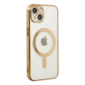 Hubrendy SH Newface Apple İphone 14 Plus Kılıf Magneticsafe Lazer Silikon - Gold