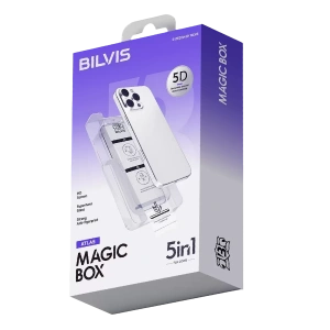 Hubrendy SH Newface Apple İphone 14 Pro Max Bilvis 5in1 3d Magic Cam Ekran Koruyucu - Siyah