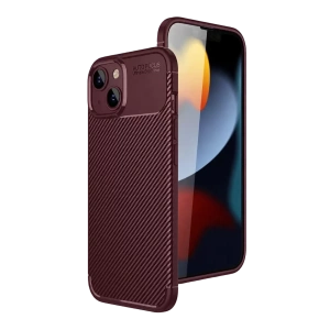 Hubrendy SH Newface Apple İphone 15 Kılıf Auto Focus Karbon Kapak - Bordo