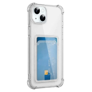 Hubrendy SH Newface Apple İphone 15 Kılıf Kart Şeffaf Silikon - Şeffaf