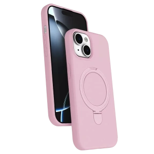 Hubrendy SH Newface Apple İphone 15 Plus Regal Magsafe Standlı Kapak - Açık Pembe