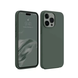 Hubrendy SH Newface Apple İphone 15 Pro Kılıf First Silikon - Koyu Yeşil
