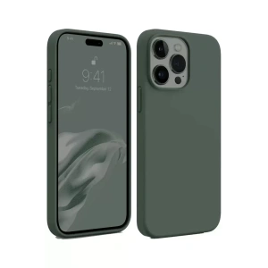 Hubrendy SH Newface Apple İphone 15 Pro Max Kılıf First Silikon - Koyu Yeşil