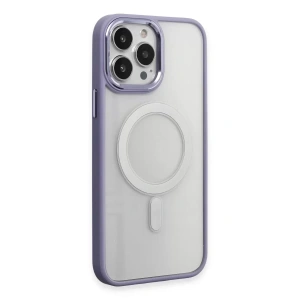 Hubrendy SH Newface Apple İphone 15 Pro Max Kılıf Room Magneticsafe Silikon - Lila