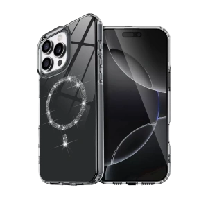 Hubrendy SH Newface Apple İphone 15 Pro Max Live Diamond Magsafe Kapak - Siyah