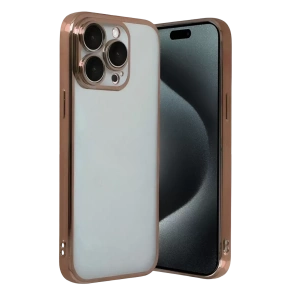 Hubrendy SH Newface Apple İphone 15 Pro Max Razer Lensli Silikon - Çöl Titanyum