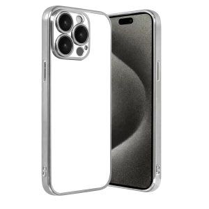 Hubrendy SH Newface Apple İphone 15 Pro Max Razer Lensli Silikon - Gümüş
