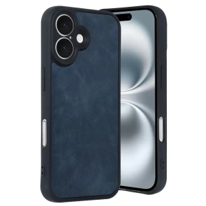 Hubrendy SH Newface Apple İphone 16 Kılıf Aras Deri Kapak - Lacivert