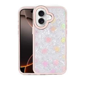 Hubrendy SH Newface Apple İphone 16 Lumi Desenli Kapak - Pembe