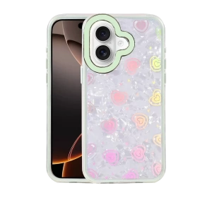 Hubrendy SH Newface Apple İphone 16 Lumi Desenli Kapak - Yeşil