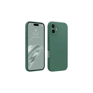 Hubrendy SH Newface Apple İphone 16 Plus Kılıf First Silikon - Koyu Yeşil