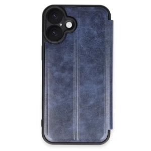 Hubrendy SH Newface Apple İphone 16 Plus Kılıf Flip Cover - Lacivert