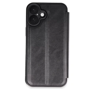 Hubrendy SH Newface Apple İphone 16 Plus Kılıf Flip Cover - Siyah
