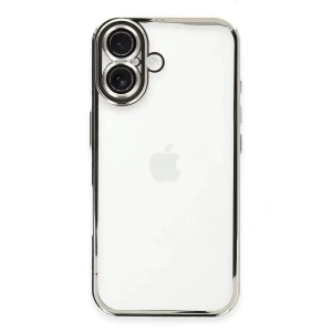 Hubrendy SH Newface Apple İphone 16 Plus Kılıf Razer Lensli Silikon - Gümüş