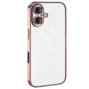 Hubrendy SH Newface Apple İphone 16 Plus Kılıf Razer Lensli Silikon - Pembe