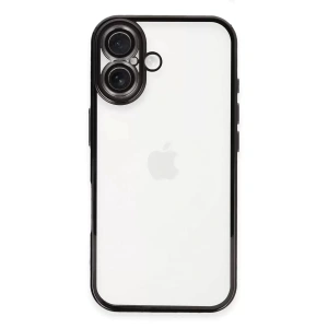 Hubrendy SH Newface Apple İphone 16 Plus Kılıf Razer Lensli Silikon - Siyah