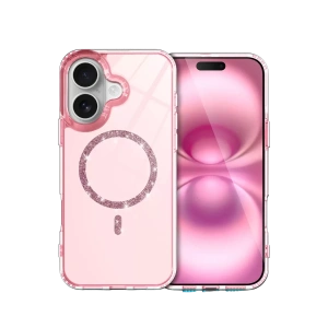 Hubrendy SH Newface Apple İphone 16 Plus Live Diamond Magsafe Kapak - Pembe