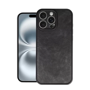 Hubrendy SH Newface Apple İphone 16 Pro Kılıf Aras Deri Kapak - Siyah