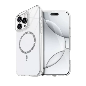 Hubrendy SH Newface Apple İphone 16 Pro Live Diamond Magsafe Kapak - Şeffaf