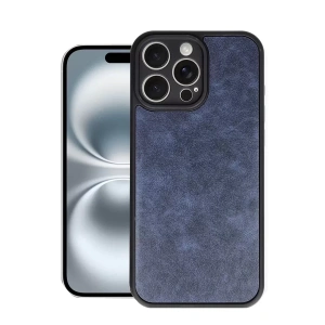 Hubrendy SH Newface Apple İphone 16 Pro Max Kılıf Aras Deri Kapak - Lacivert