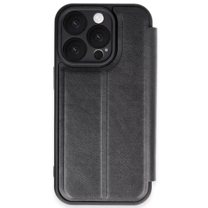 Hubrendy SH Newface Apple İphone 16 Pro Max Kılıf Flip Cover - Siyah