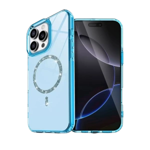 Hubrendy SH Newface Apple İphone 16 Pro Max Live Diamond Magsafe Kapak - Mavi
