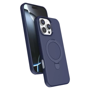 Hubrendy SH Newface Apple İphone 16 Pro Max Regal Magsafe Standlı Kapak - Lacivert