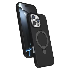 Hubrendy SH Newface Apple İphone 16 Pro Regal Magsafe Standlı Kapak - Siyah