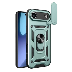 Hubrendy SH Newface Apple İphone 17 Air Pars Lens Yüzüklü Silikon - Yeşil