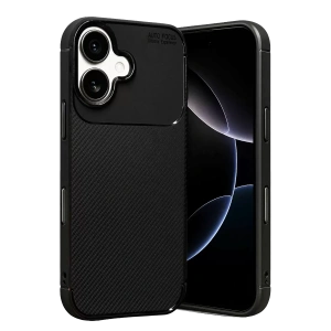 Hubrendy SH Newface Apple İphone 17 Auto Focus Karbon Kapak - Siyah