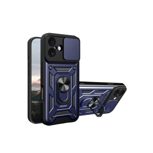 Hubrendy SH Newface Apple İphone 17 Pars Lens Yüzüklü Silikon - Lacivert