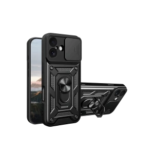 Hubrendy SH Newface Apple İphone 17 Pars Lens Yüzüklü Silikon - Siyah