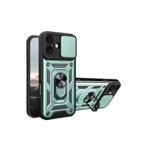 Hubrendy SH Newface Apple İphone 17 Pars Lens Yüzüklü Silikon - Yeşil