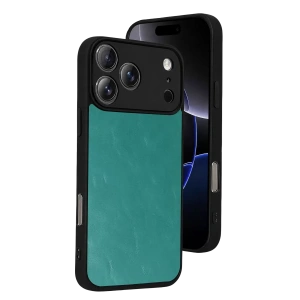 Hubrendy SH Newface Apple İphone 17 Pro Aras Deri Kapak - Açık Yeşil