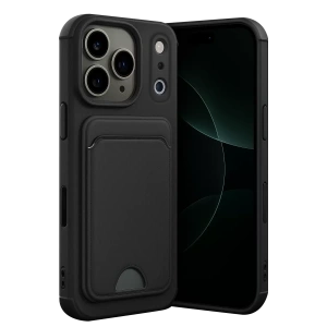 Hubrendy SH Newface Apple İphone 17 Pro Kelvin Kartvizitli Silikon - Siyah
