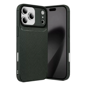 Hubrendy SH Newface Apple İphone 17 Pro Max Auto Focus Karbon Kapak - Koyu Yeşil