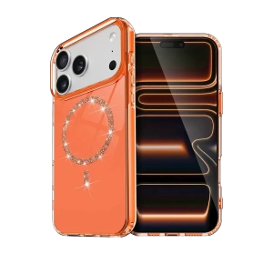 Hubrendy SH Newface Apple İphone 17 Pro Max Live Diamond Magsafe Kapak - Turuncu