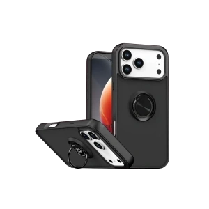 Hubrendy SH Newface Apple İphone 17 Pro Max Montreal Yüzüklü Silikon Kapak - Siyah