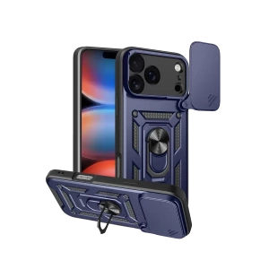 Hubrendy SH Newface Apple İphone 17 Pro Max Pars Lens Yüzüklü Silikon - Lacivert