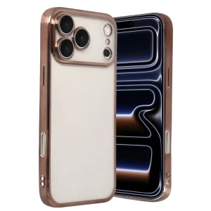 Hubrendy SH Newface Apple İphone 17 Pro Razer Lensli Silikon - Çöl Titanyum
