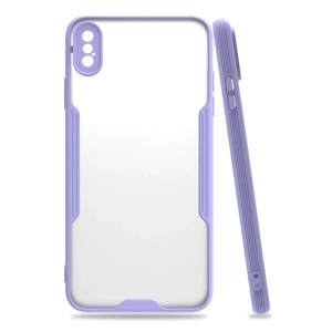 Hubrendy SH Newface Apple İphone Xs Max Kılıf Platin Silikon - Lila